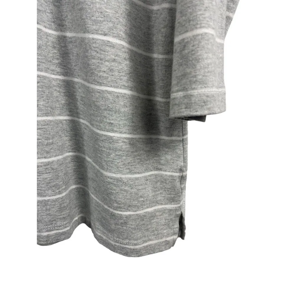 Tommy Hilfiger Y2K Grey Cotton Striped Pullover 3/4 Sleeve H Logo Top XL - Image 5