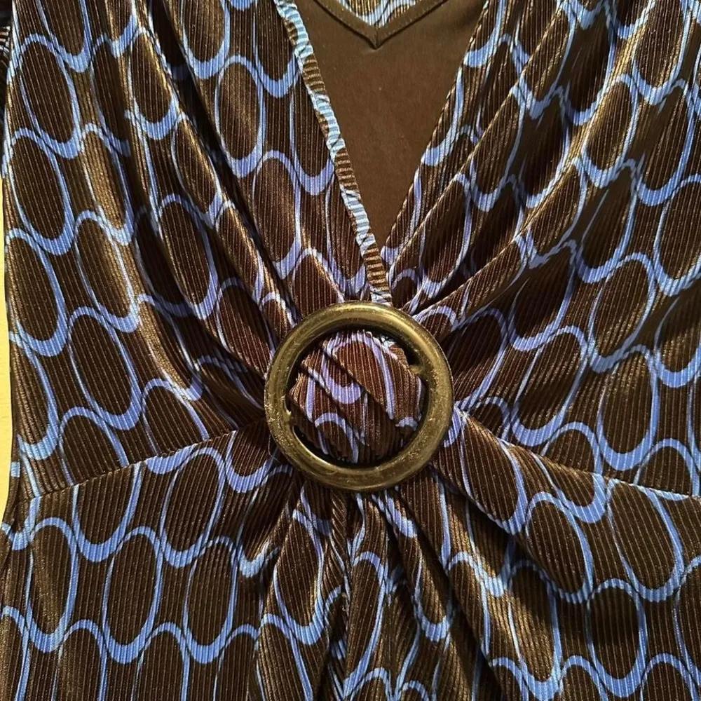 Notations Blue Black Office Siren Layered Top Sz‎ Medium Y2K - Image 4