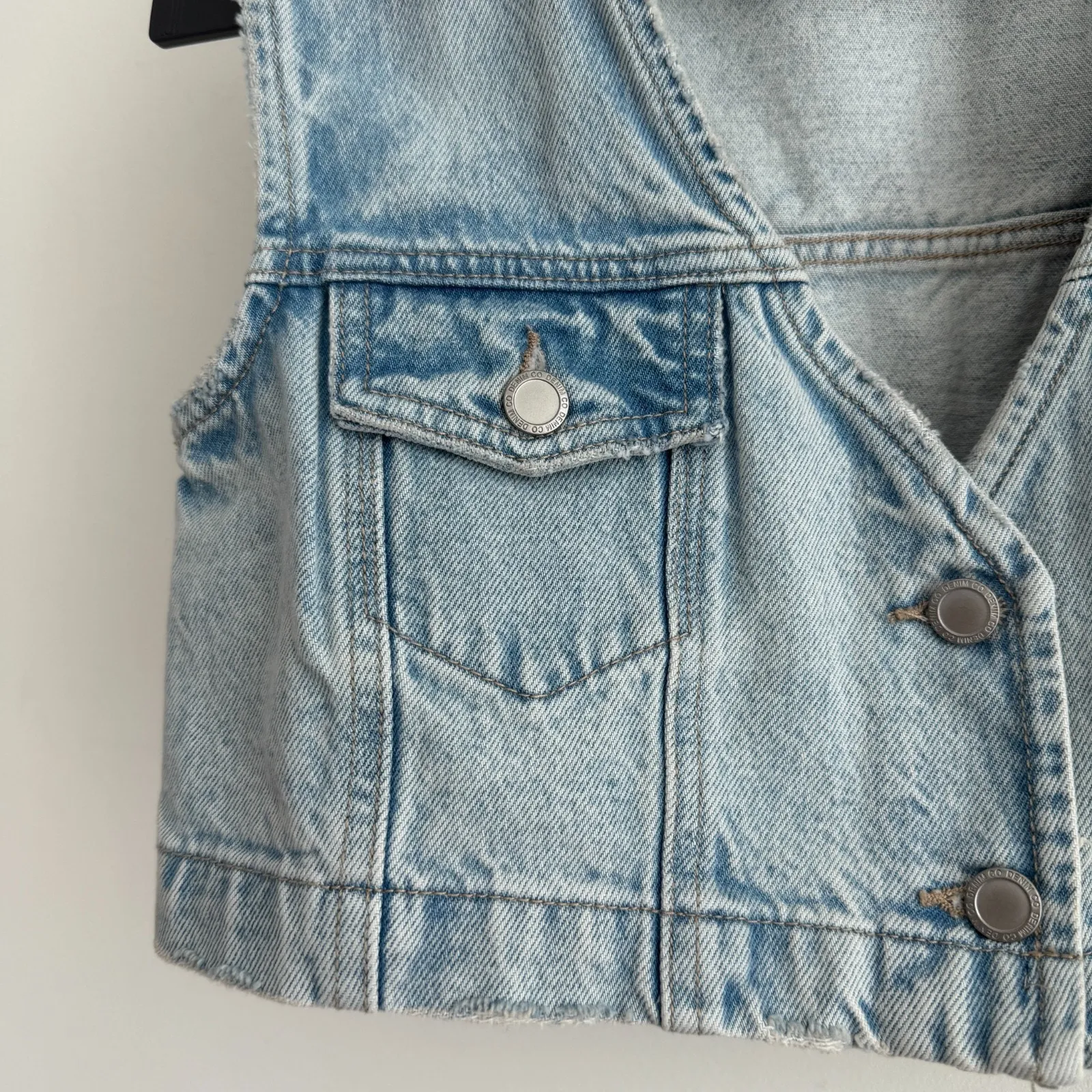 Rita Ora x Primark Denim Vest Womens 2 Cropped Sleeveless Top Festival boho Y2K - Image 8