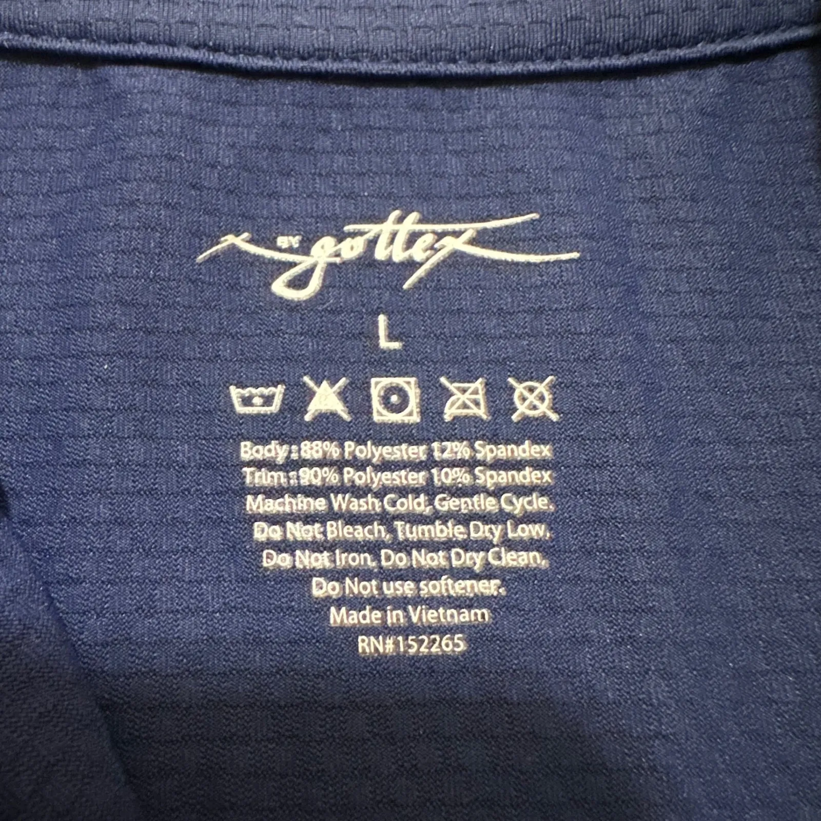 X by GOTTEX | Navy Blue Long Sleeve Sheer Textured Quarter Zip Pullover, L - Image 5