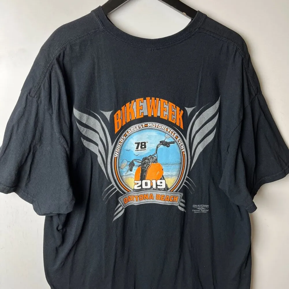 2019 Bike Week T Shirt Black Extra Large XL Graphic Tee Vintage Solid - Image 8