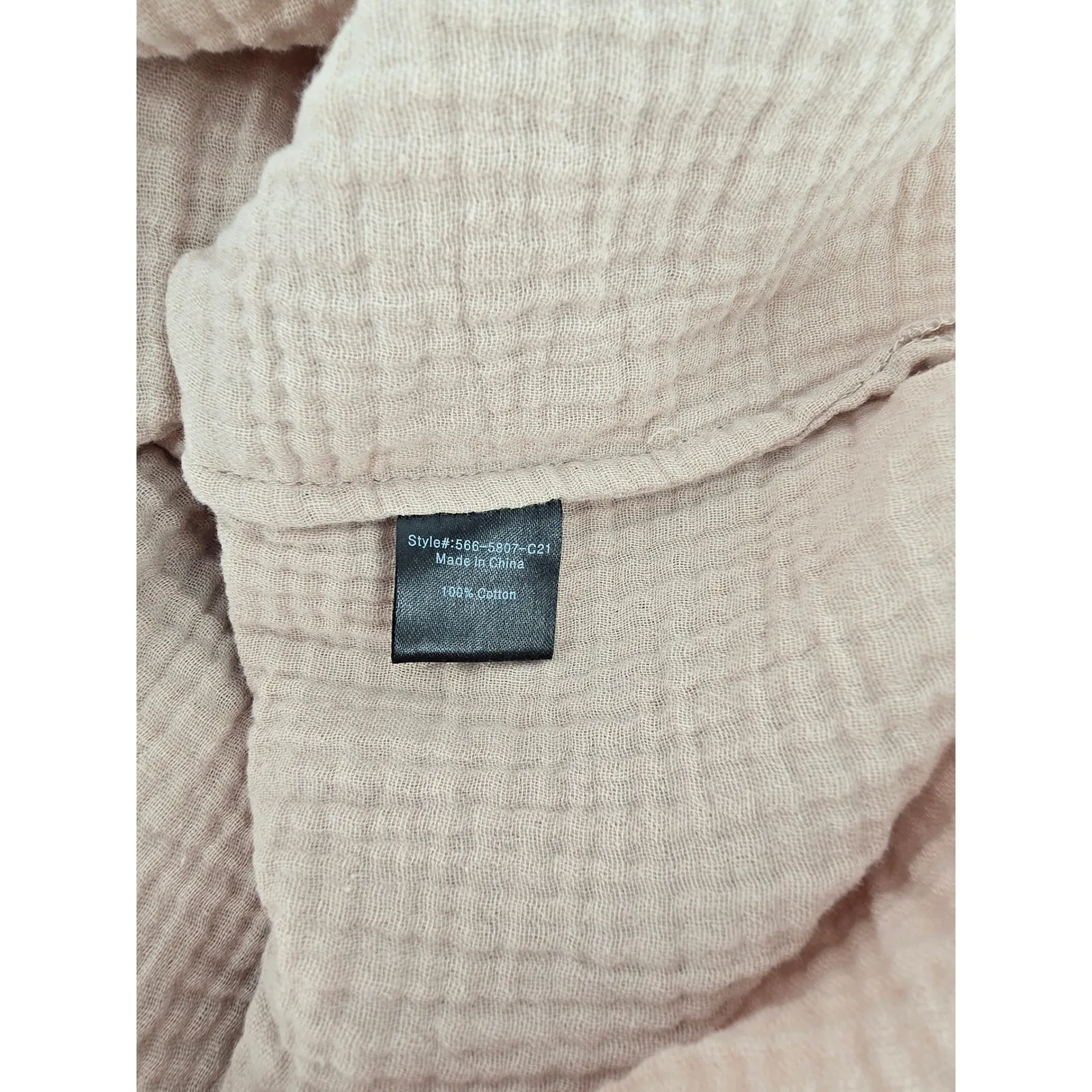 Jenni Kayne Beige Pink Gauze V Neck Short‎ Sleeve Midi Dress Size Large Cotton - Image 6