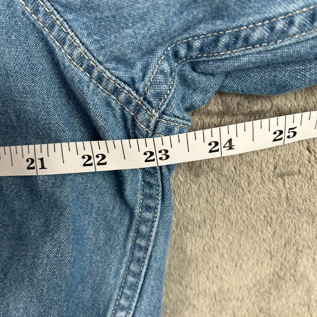 Port Authority Fiesta Graphic Denim Button Up Shirt Size L Long Sleeve Cowboy - Image 8