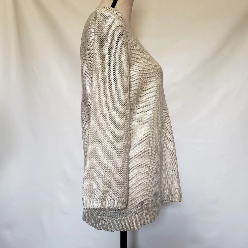 Jones New York Signature Womens Sweater Size Medium Metallic Pullover Preppy - Image 5