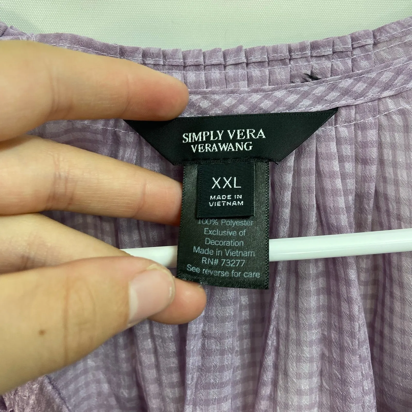 Simply Vera Verawang women's purple attached tank button  lightweight blouse set - Image 4