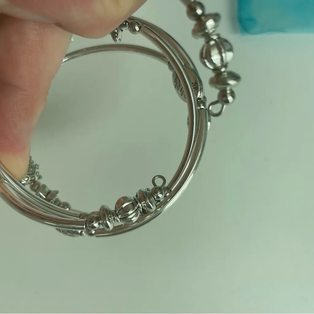 Swirly Bracelet Sea Charms Turtle Starfish Shell Flower Leaf Sun Silver Stretch - Image 14