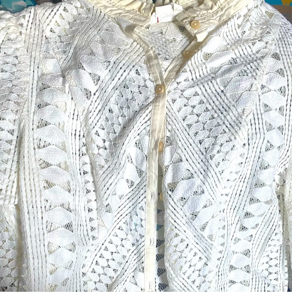 Anthropologie Lace Button Down
Blouse in Size 12 - Image 6