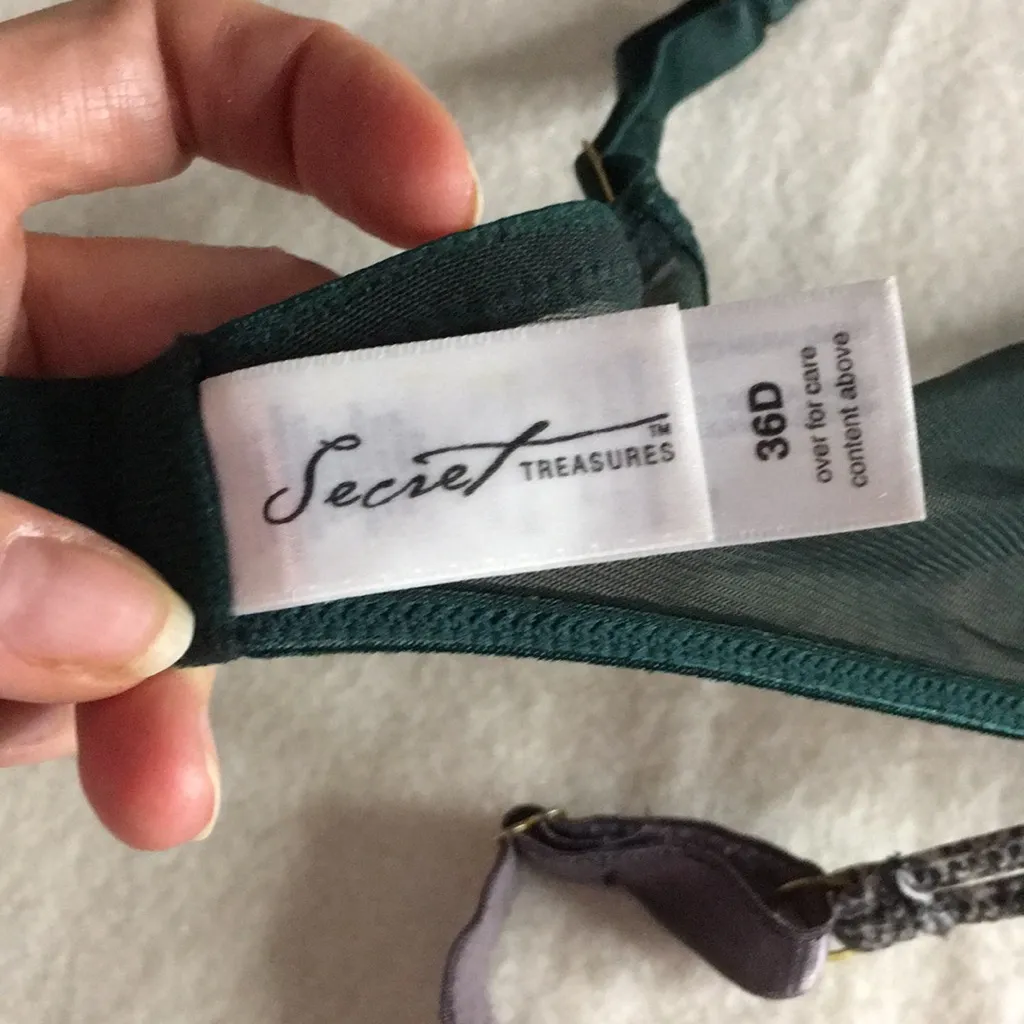 Bin 8 Bundle Of 2 Underwired Bras Adjustable Straps Green & Snake Print Size 36D - Image 7