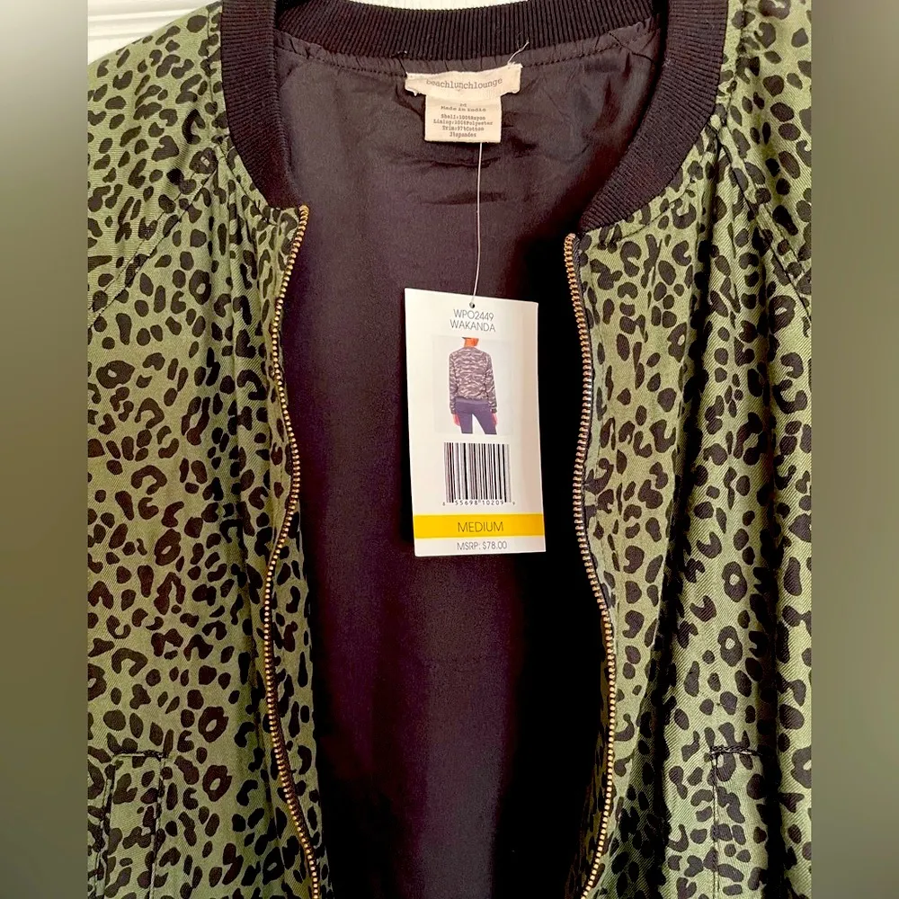 Dasha Leopard Print Bomber Jacket NWT - Image 3