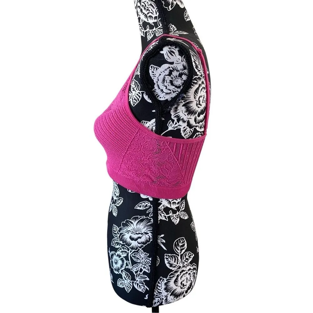 Colsie Lace Bralette Juniors Large Ribbed Sleepwear Intimates Feminine Black - Image 4