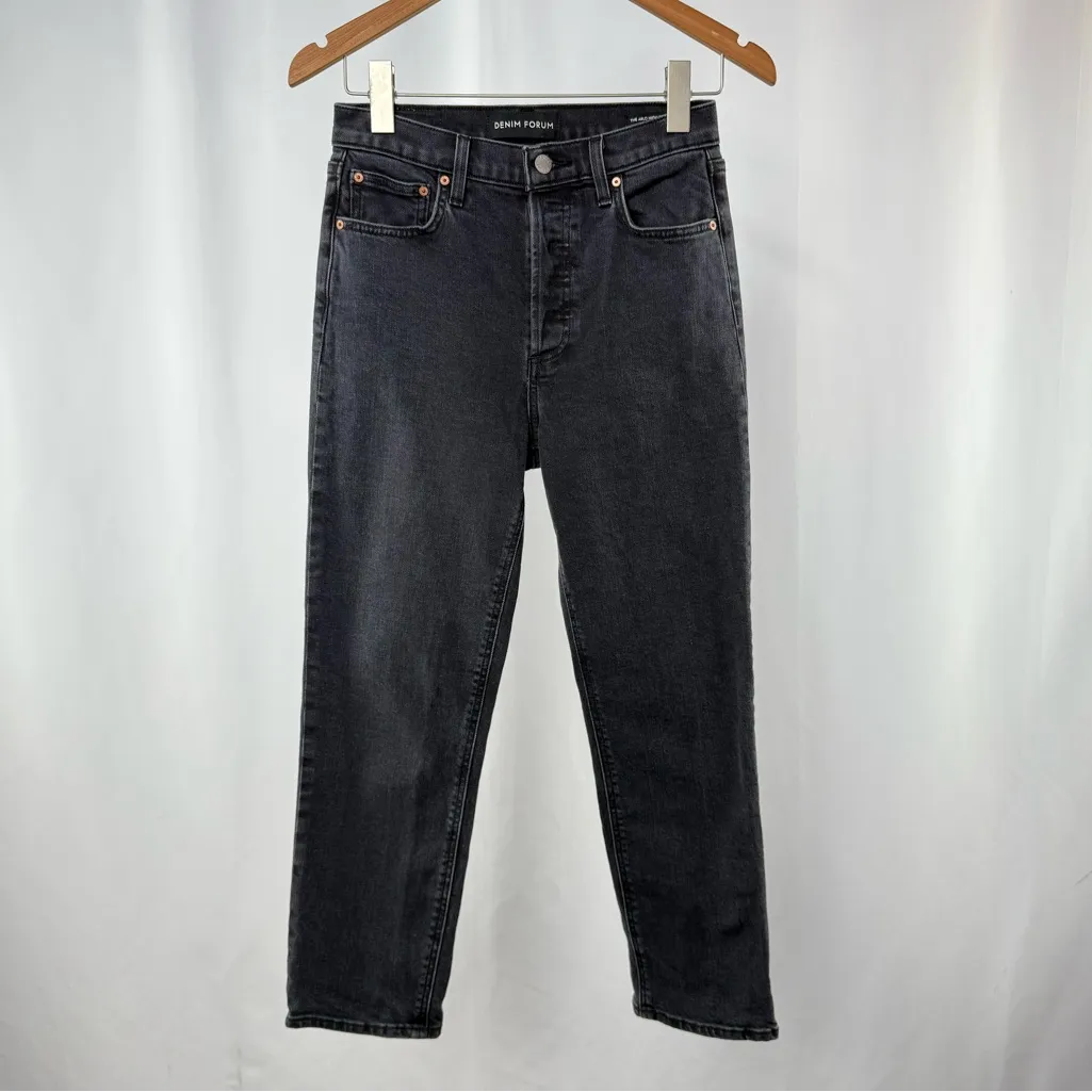 Denim Forum The Arlo High Rise Straight Jean in Black Size 26 x 26 L‎ - Image 6