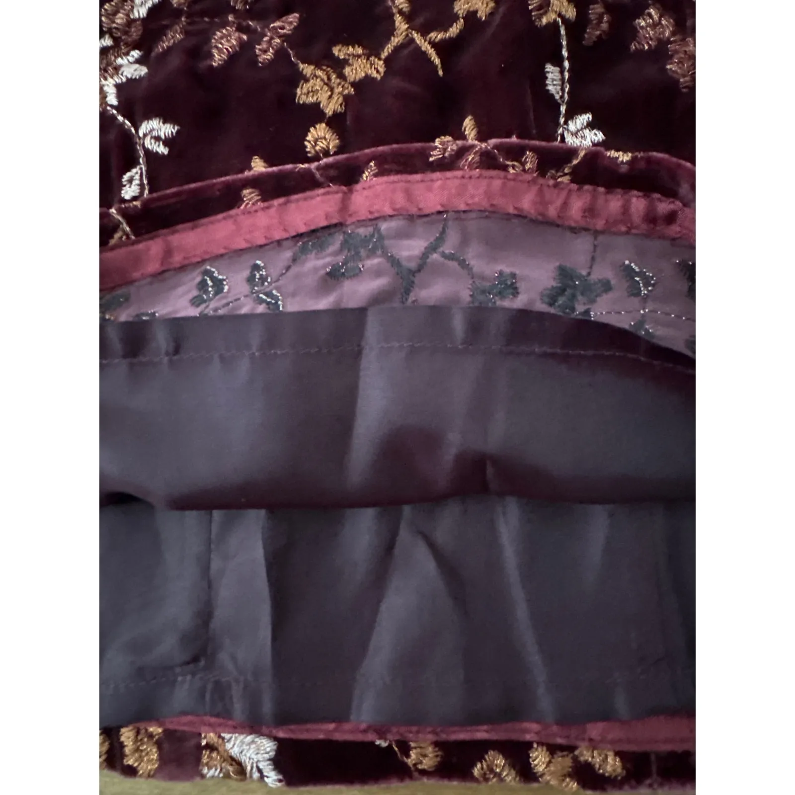 Vintage Oscar de la Renta Velvet Burnout Floral Slip dress chain straps M - Image 13