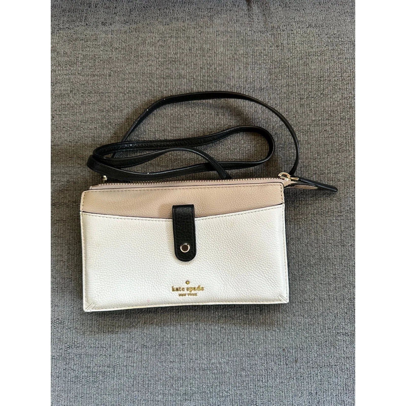 Kate Spade Jackson Optic White Multi-Color Small Tab Wallet Features Crossbody - Image 2