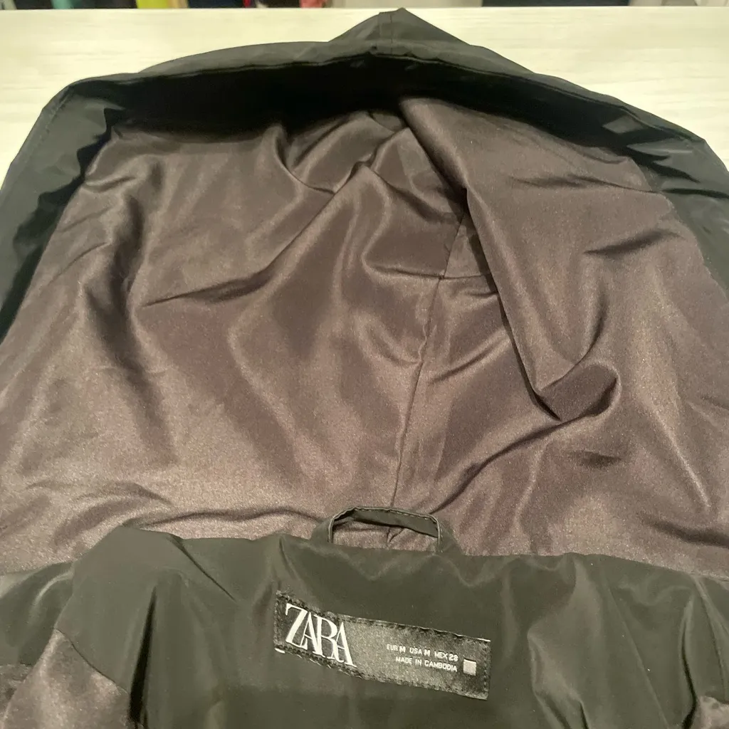 Zara Black Crop Hooded Anorak/Bomber Jacket - Image 3