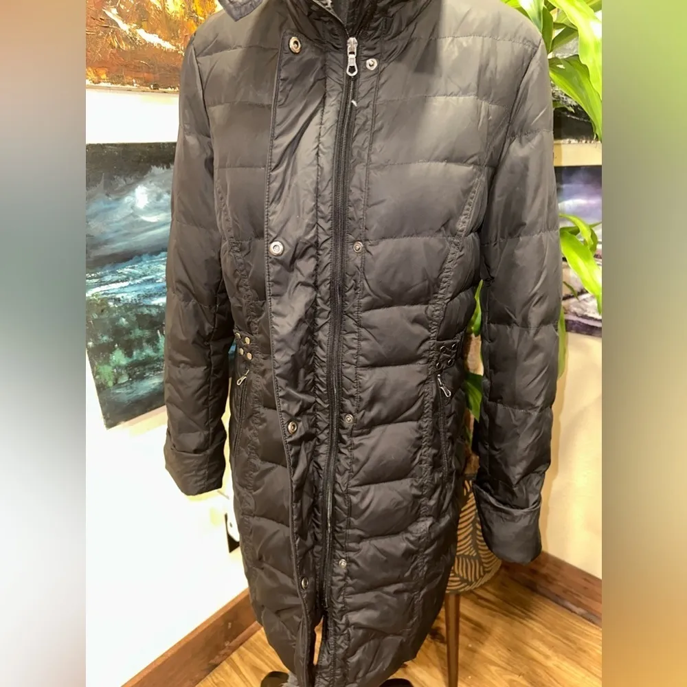 EUC LARRY LEVINE PUFFER LONG FEATHER JACKET SZ LARGE - Image 7