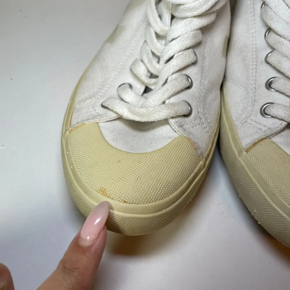 Veja Nova Hightop Women's US 7 White Canvas V Logo Leather Lace Up Casual Shoes - Image 3