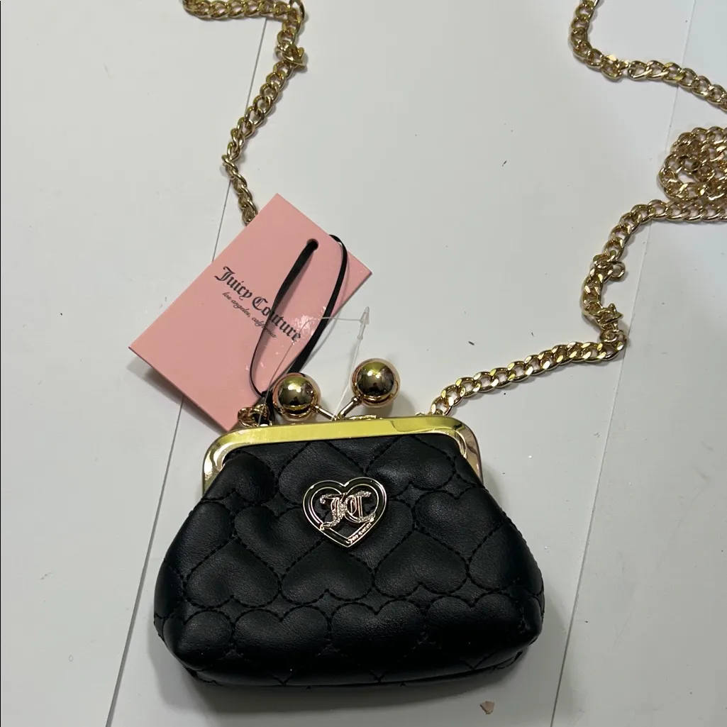 Juicy Couture  Black Mini Bag with Gold Chain - Image 4