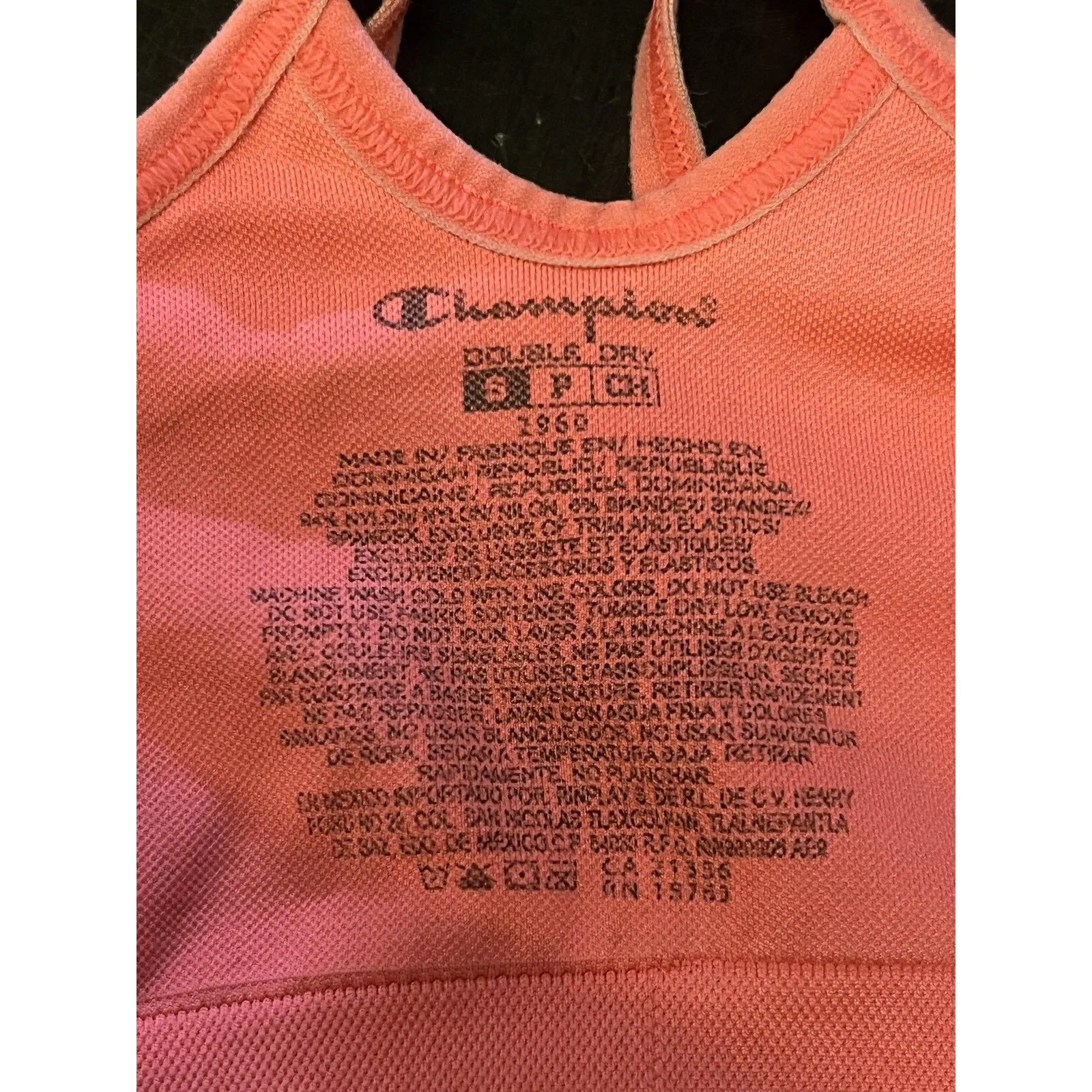Champion Sports Bra Womens Small Pink Double Dry Seamless Strappy Racerback - Image 5