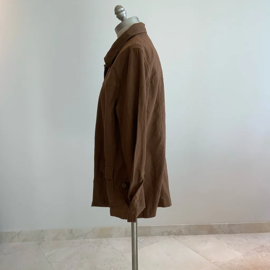 Vtg. Norton McNaughton Chic Brown Linen Women's Pantsuit sz14 - Image 3