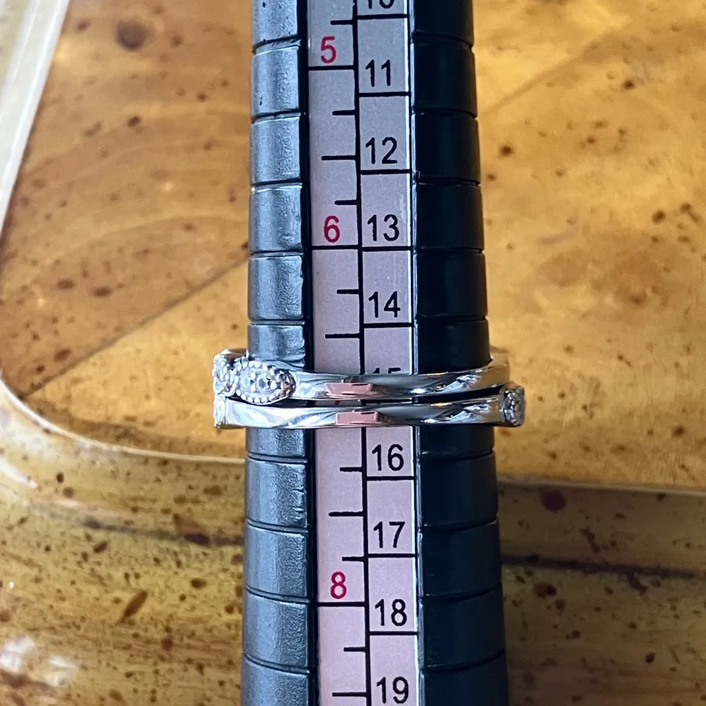 London Blue Topaz Sterling Silver Ring Set Size 7 - Image 10