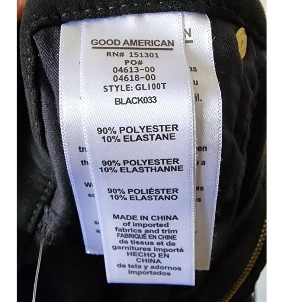 Good American Good Legs Black Faux Suede High Rise Pants 15/33 NEW - Image 7