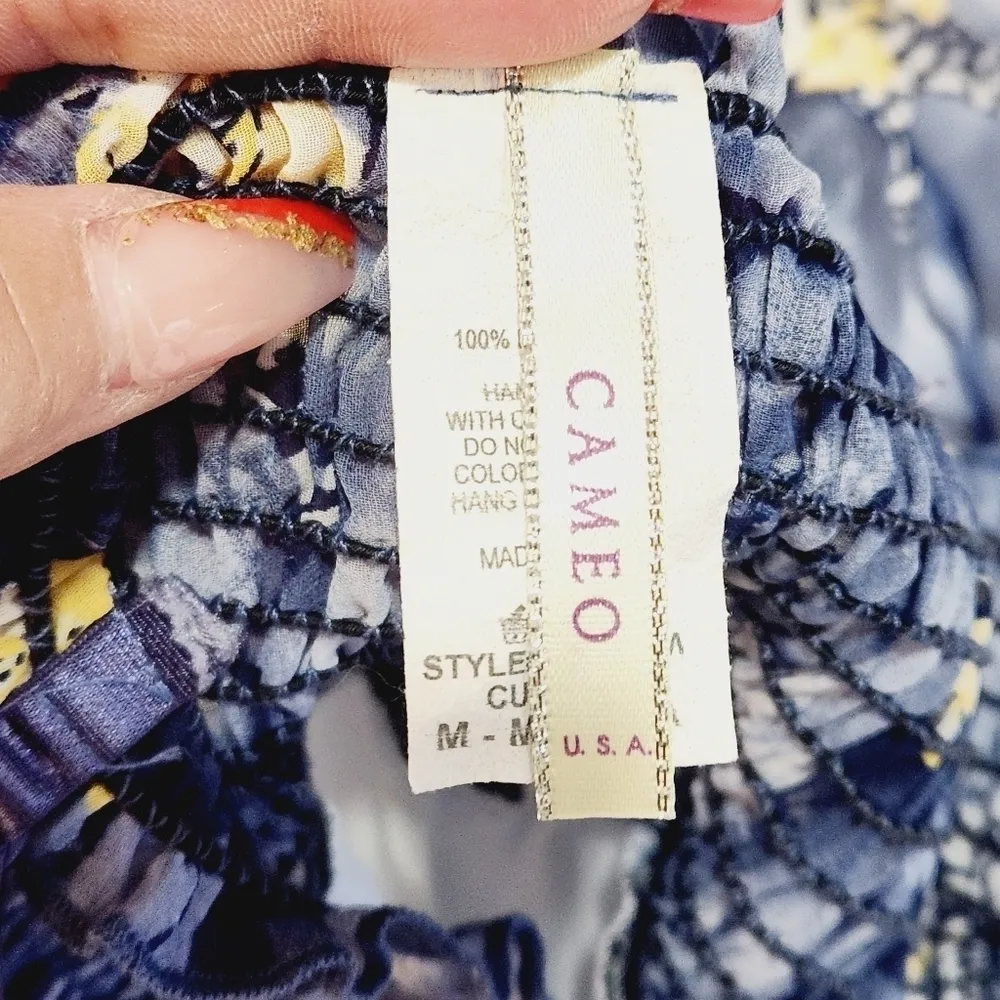 CAMEO Strapless Floral Spring Flowers Wrap Around Belt Tie Mini Dress Size: M - Image 10