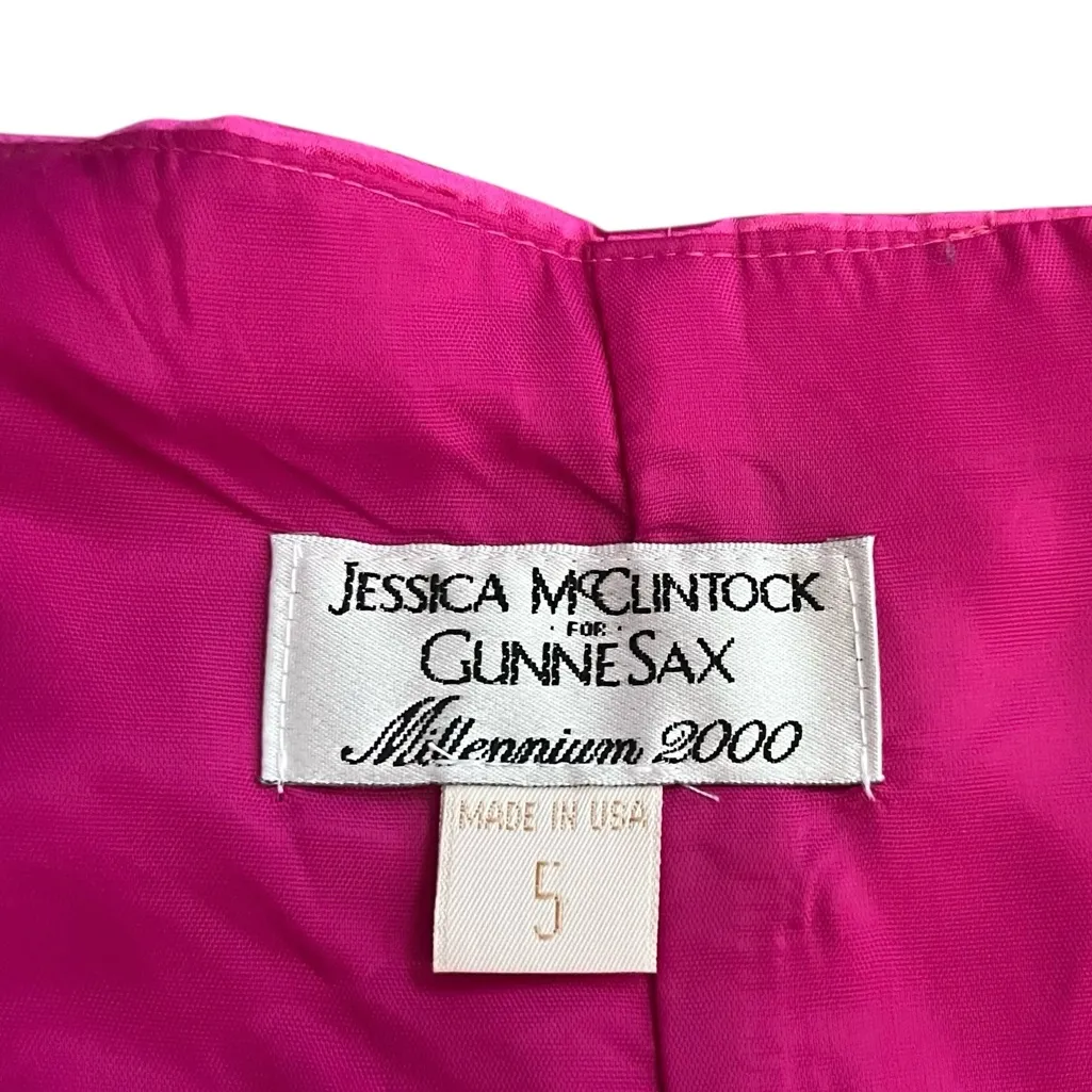 Jessica McClintock for Gunne Sax Women’s Millennium 2000 Y2K Vintage Midi Dress Pink Size undefined - Image 5