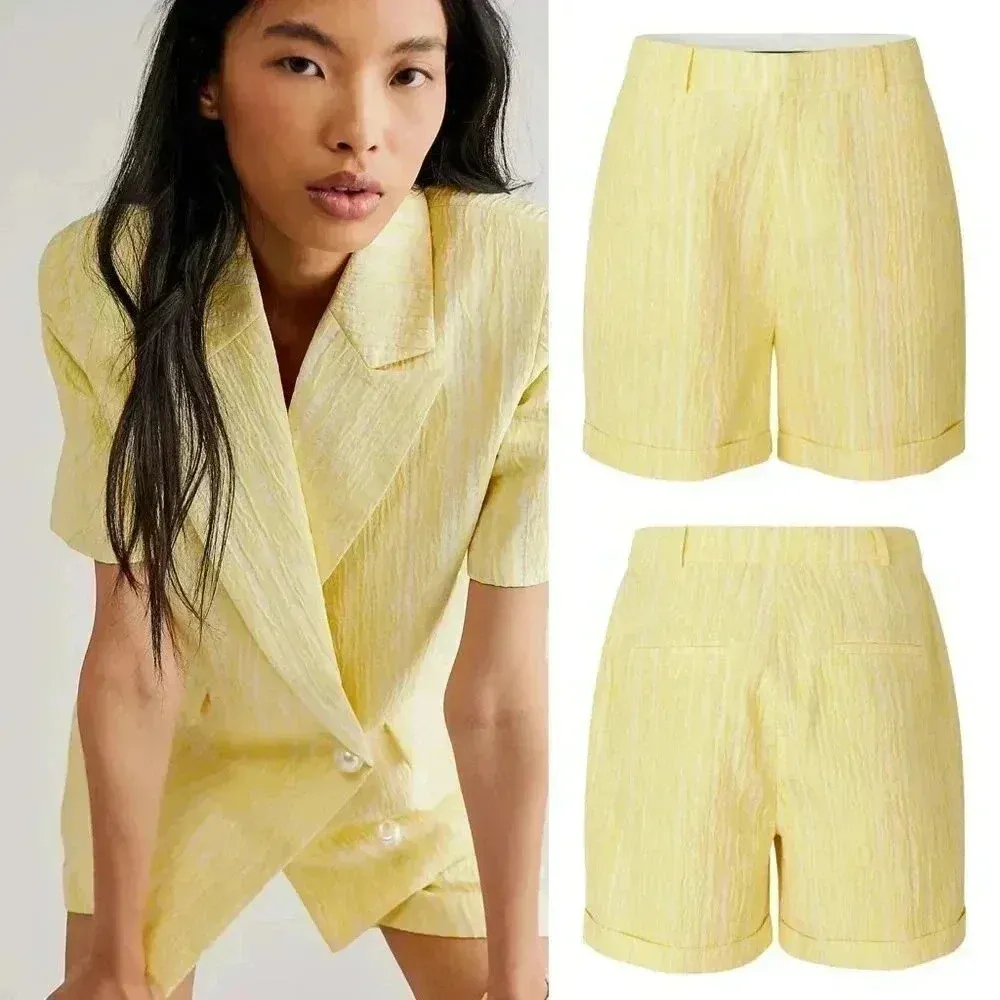 Free People Cras Sadie Shorts Popcorn Yellow Size 38 NWT $438 - Image 15