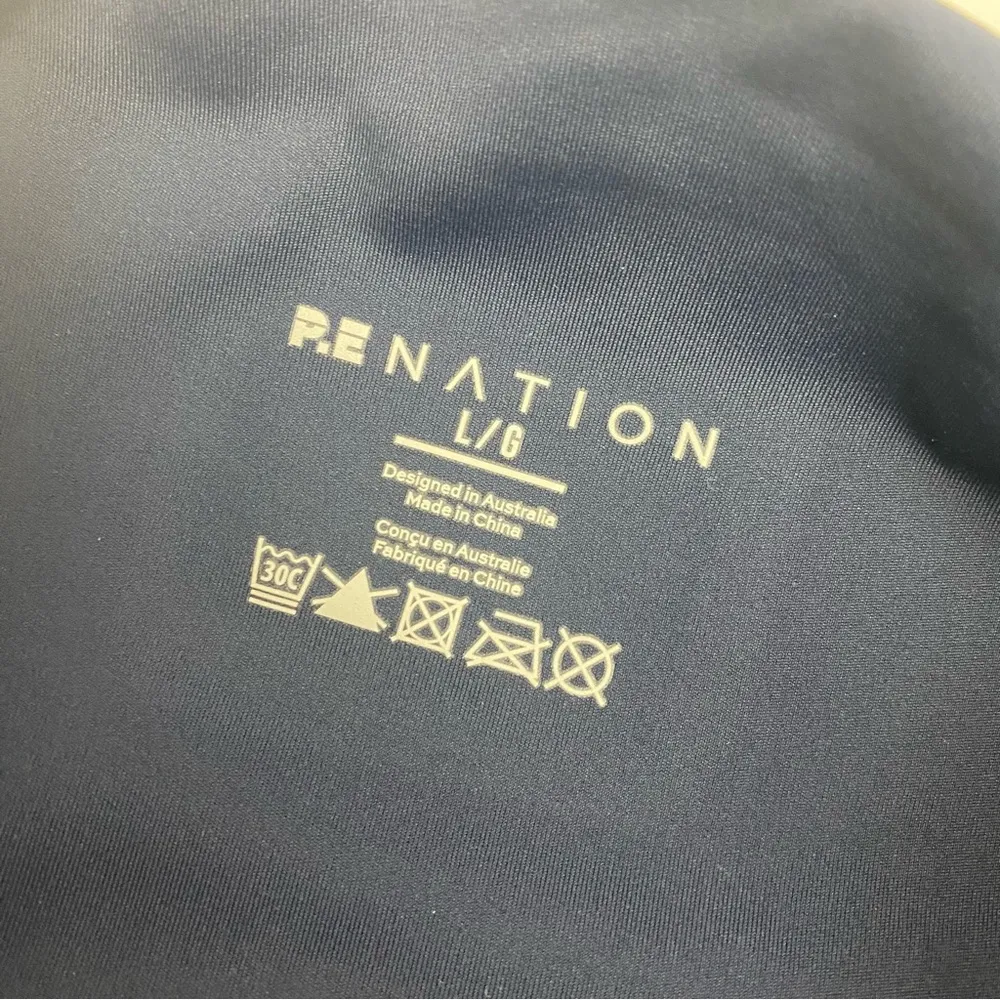 P. E. Nation Full Force Flare Pants Leggings High Rise Navy Blue Size L - Image 14