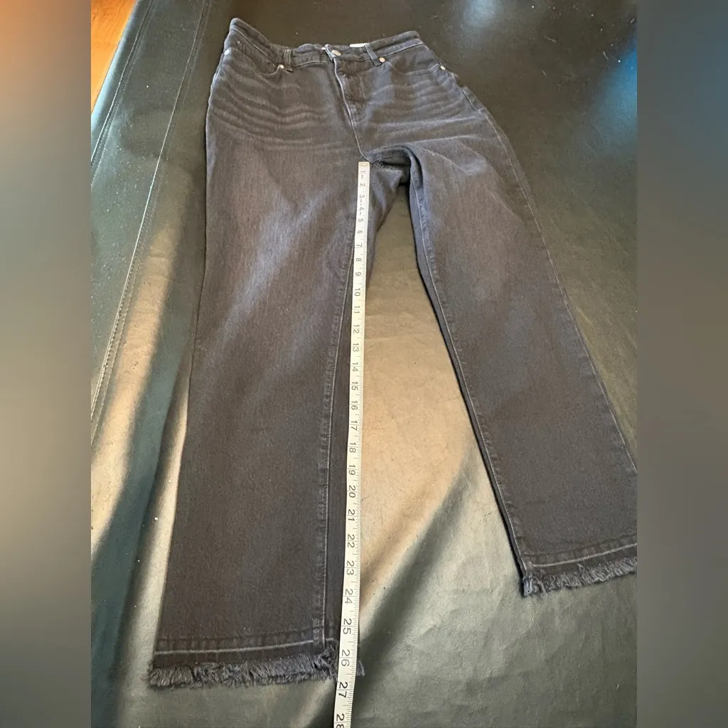 LOFT Women's Straight HighRise Curvy Fit  Jeans w/ frayed bottoms size 26 NWT - Image 13