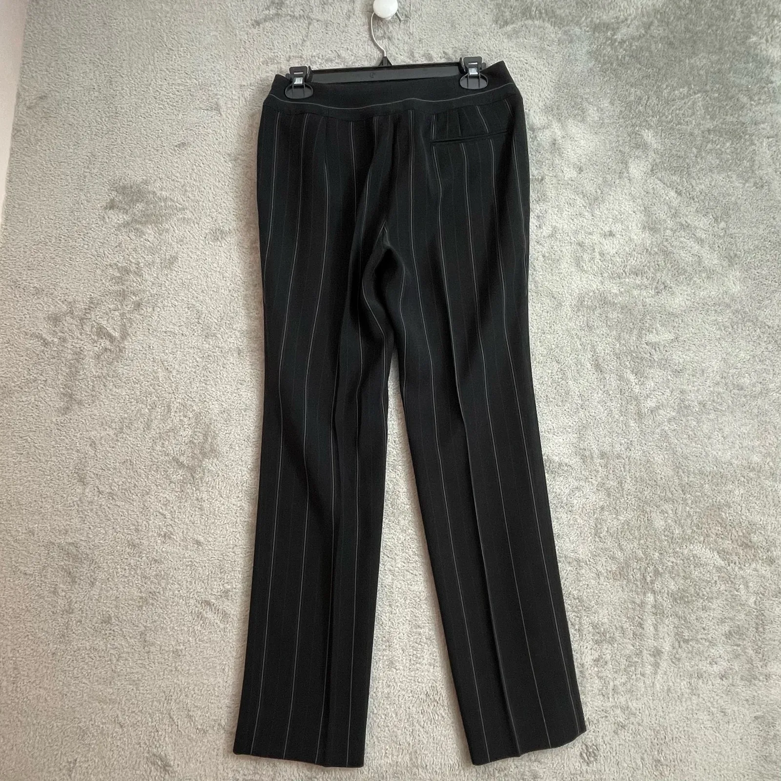 Emporio Armani Dress Pants Size 6 Black Pinstripe Office Siren Preppy Mob Wife - Image 5
