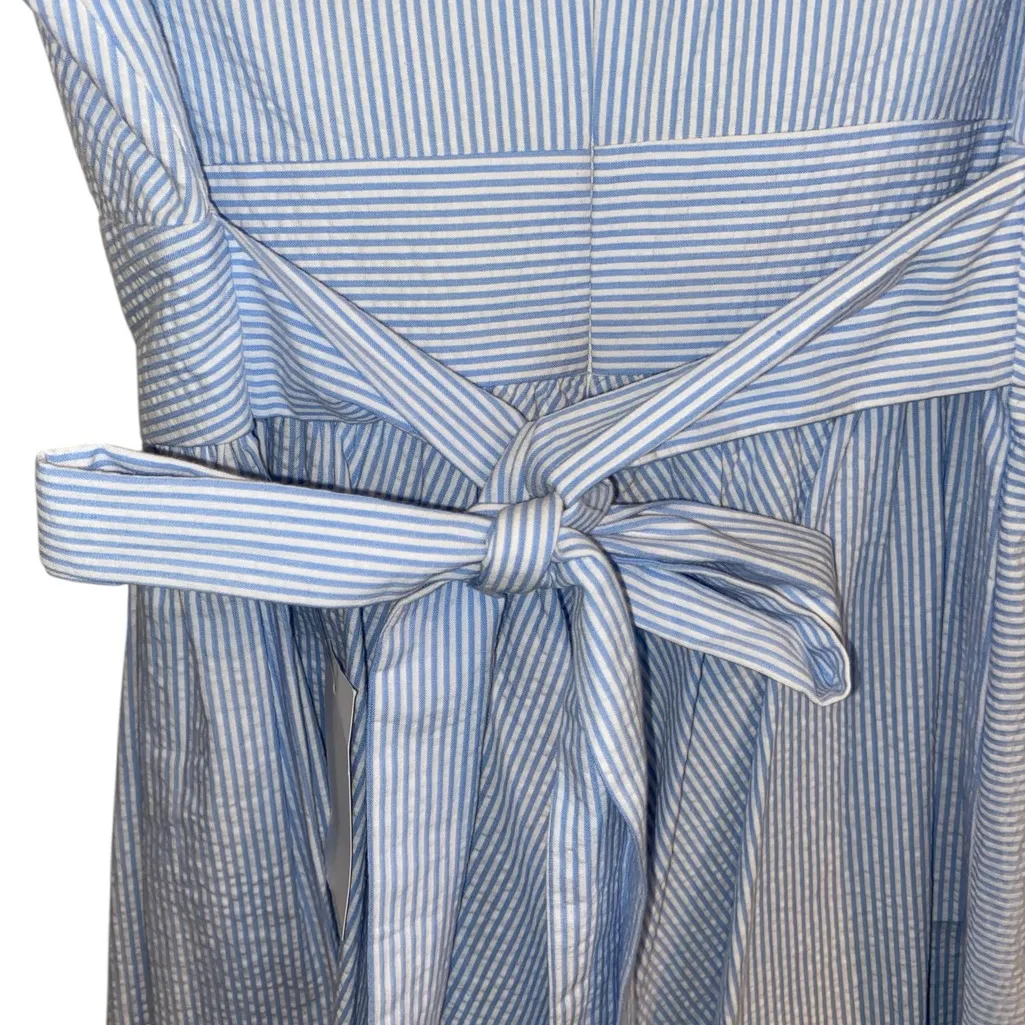 New Vineyard Vines Searsucker Ocean Breeze Dress Blue White Coastal preppy - Image 7