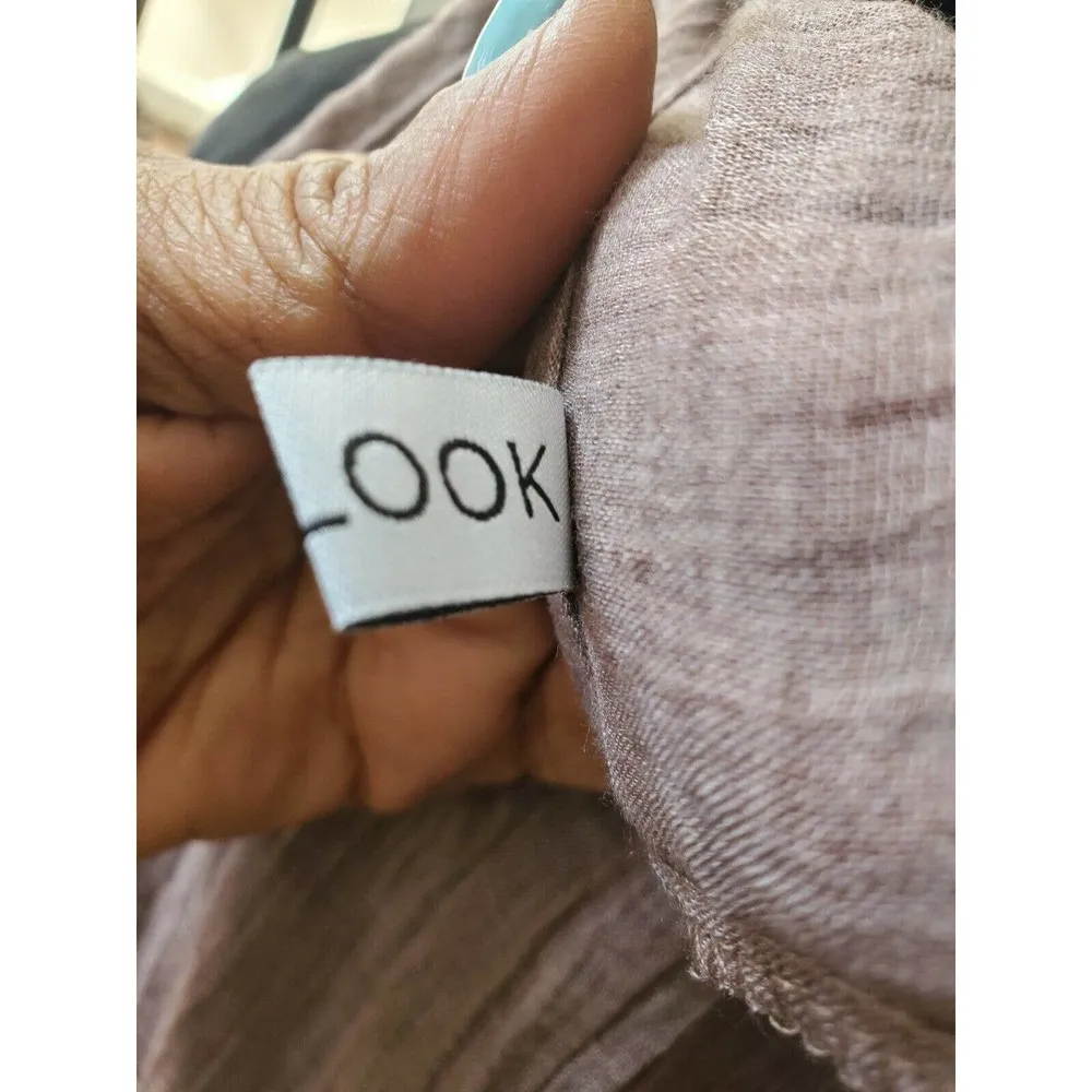 Misslook Lagenlook Brown Cotton Blend V-Neck Sleeveless Knee Length Dress Size M - Image 9