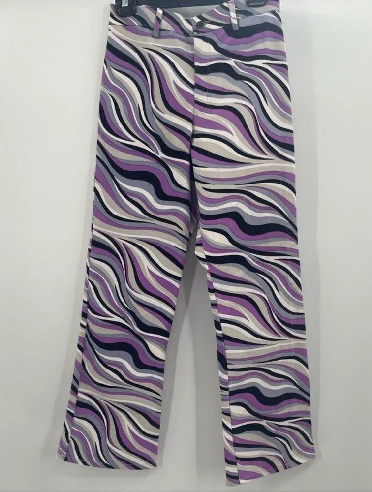 Urban outfitters Motel Rocks Purple Zebra Striped Pants Size Small nwt - Image 2