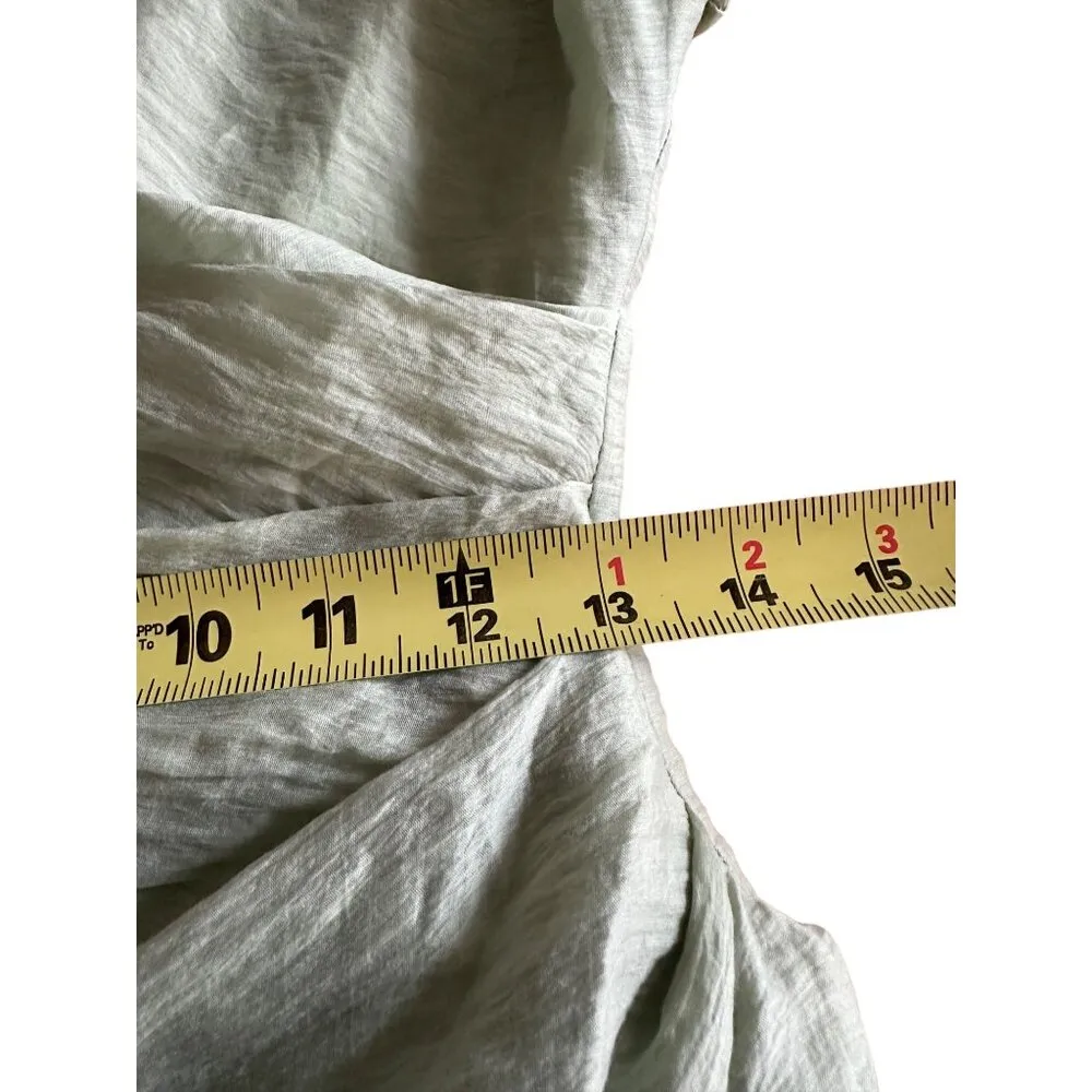 Asos Design Sage Green Draped Sleeve Wrap Skirt Maxi Dress UK 8 EU 36 US 4 - Image 11