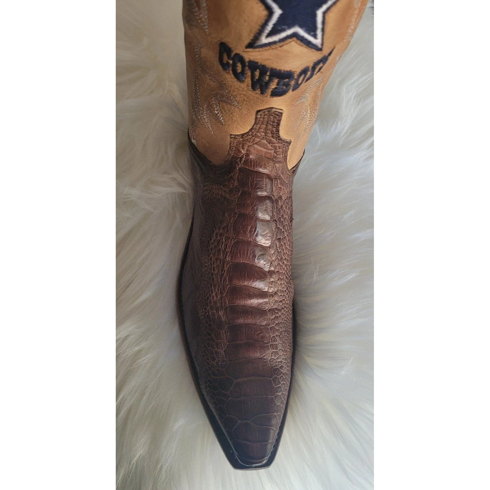 LUCCHESE Leather Western Boots Women's Size 11B - Image 3