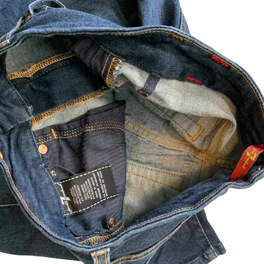 7 for all mankind high waist ankle skinny HW 25 dark wash slim illusion jean - Image 4