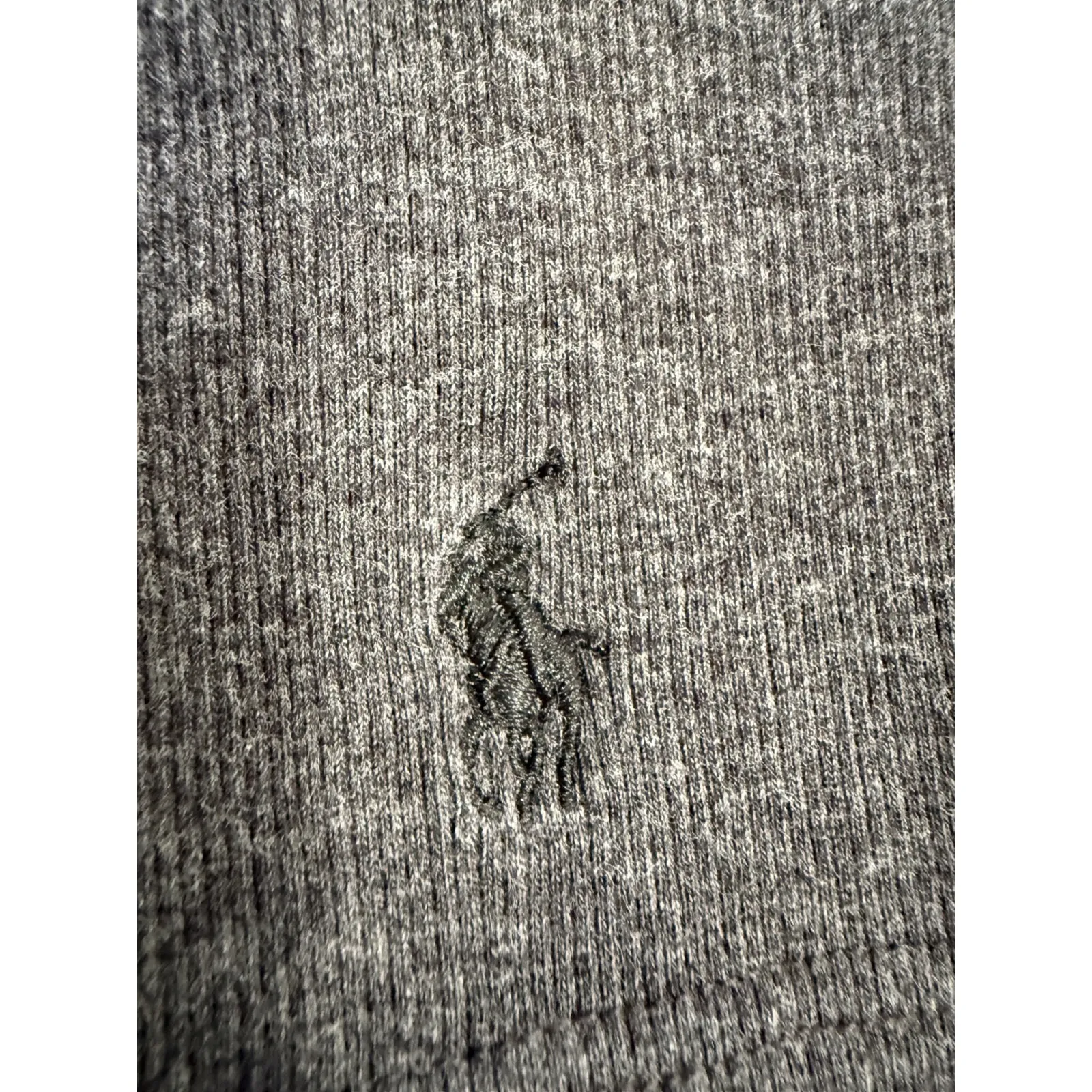 Polo Ralph Lauren Stretch Rib V Neck T Shirt Gray Size L Short Sleeve Logo - Image 5