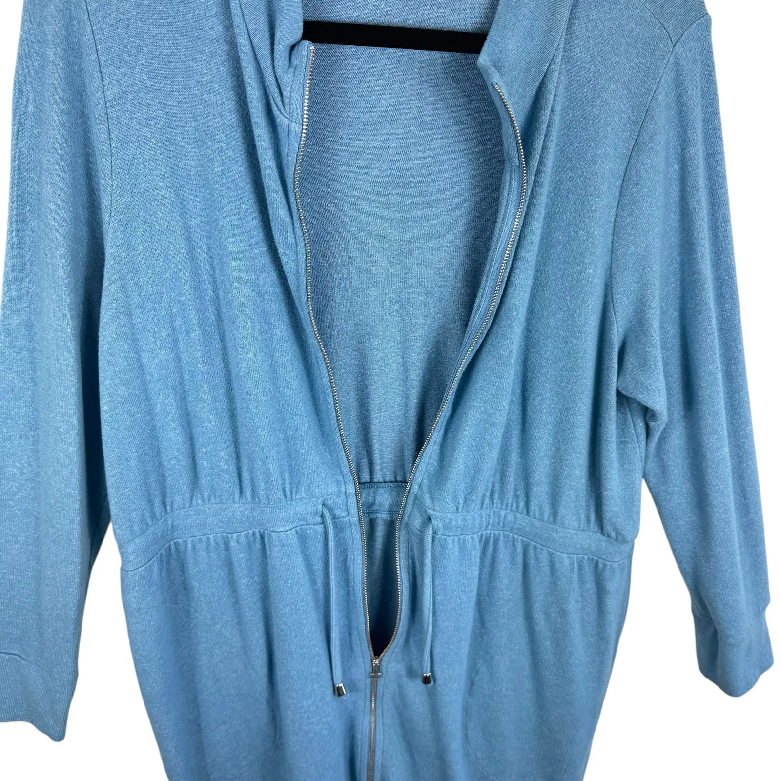 Soft Surroundings Blue Eleve Soft Cozy Long Line Zip Up Cardigan Dress Size M - Image 7