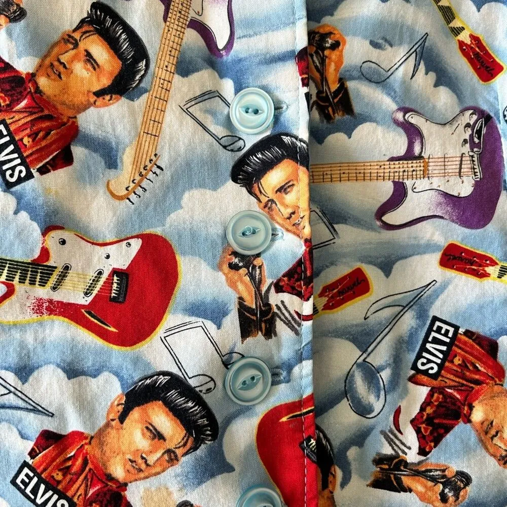 Elvis Presley handmade vest XL Blue - Image 6