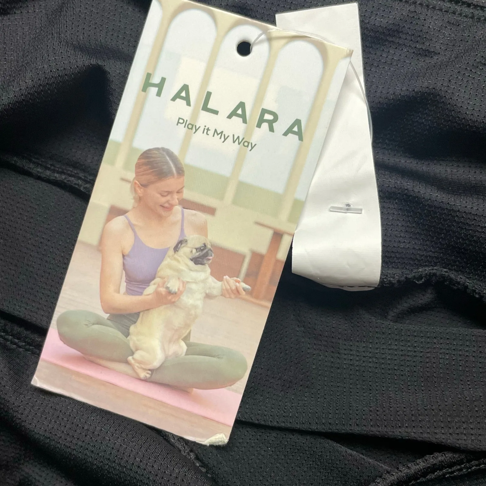 Halara Ruched Skirt Shine Size Large NEW Black Attached Shorts Athleisure Comfy - Image 5