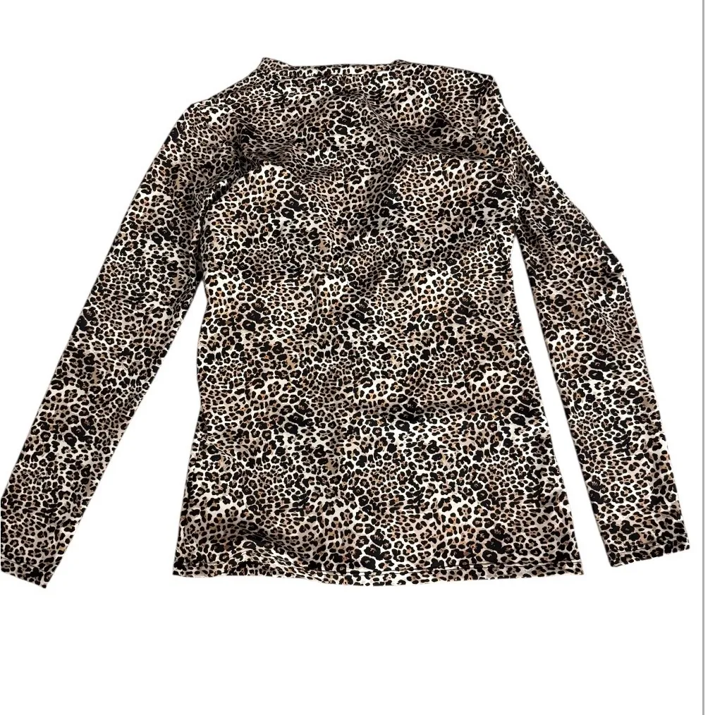 Betsey Johnson Leopard Print Long Sleeve Full Zipper Women's Rash Guard Size S - Image 2