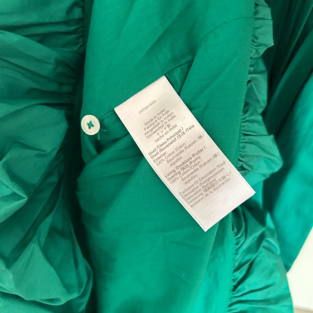 Madewell NWT The Melody Bubble-Hem Smocked Midi Dress in Poplin sz S - Image 7