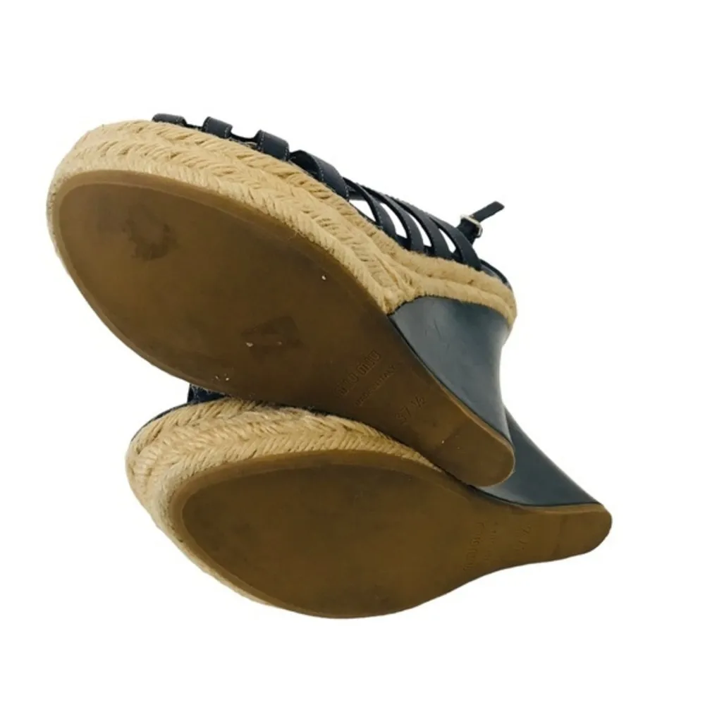 Miu‎ Miu navy blue wedge espadrilles sandals size 37.5 - Image 8