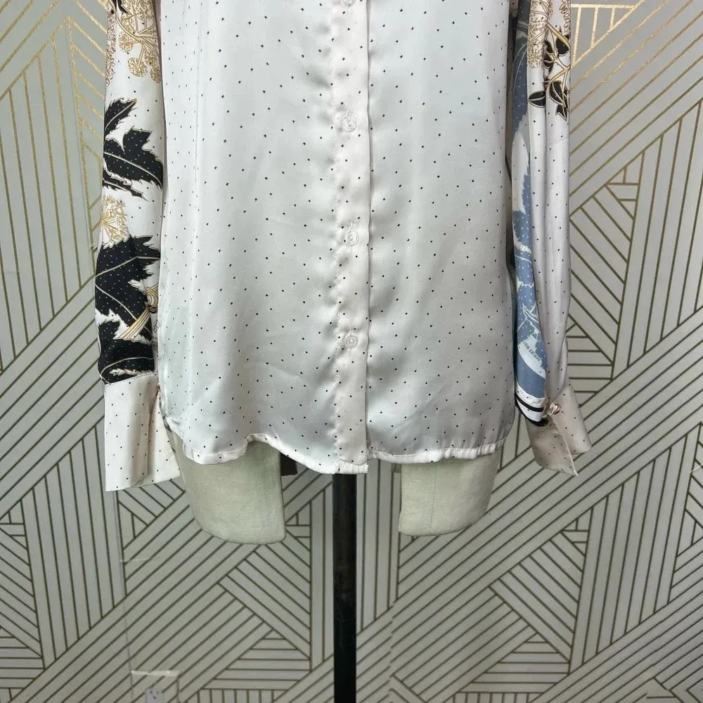 Sabina Musayev Arian Cape Top Cream‎ Polka Dot Black Size US XS - Image 6