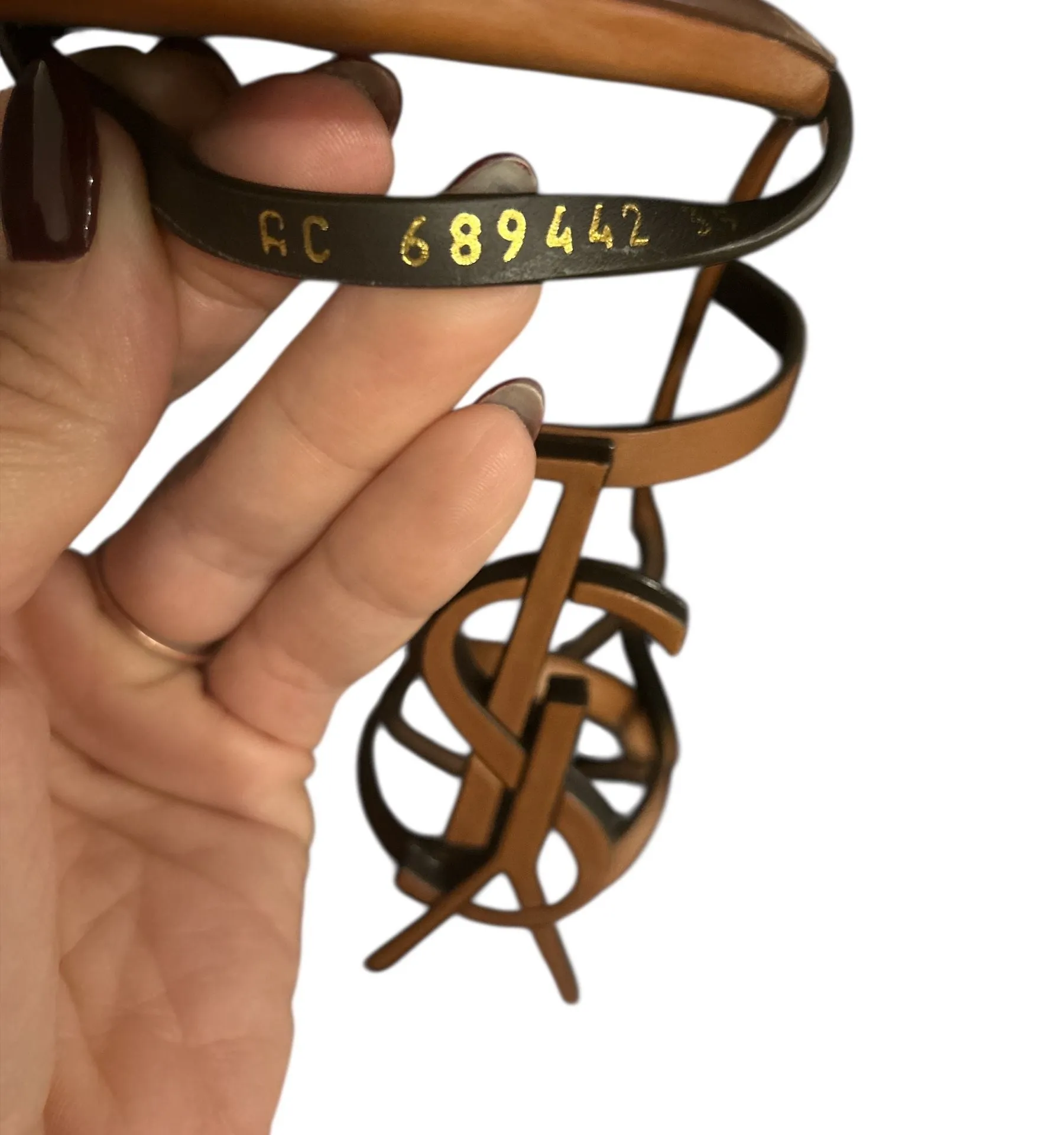 YSL Cassandra 100 sandal in new papaya NIB size 39 - Image 5