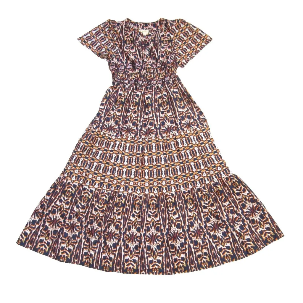 NWT Anthropologie Maeve Somerset Maxi in Orange Navy Print Cotton Dress L - Image 5