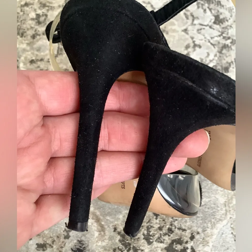Dressy clear vinyl/sequin pumps🌟🌟🌟 Black Size 7 - Image 9