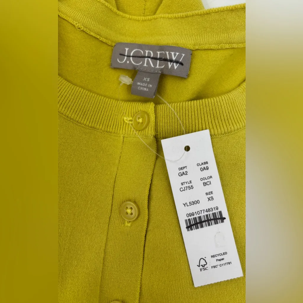 J.Crew New Jackie cardigan in premium ultra-fine cotton blend Burnished Citron - Image 3