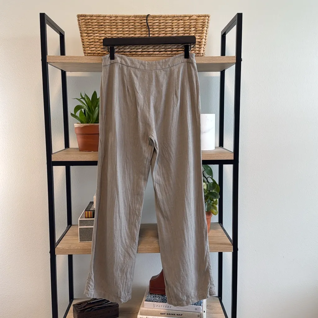 Eileen Fisher Mid-Rise Linen Blend Casual Straight Leg Pant, PS Petite Small - Image 4